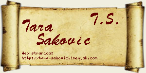 Tara Saković vizit kartica